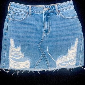 PACSun 25 distressed denim skirt